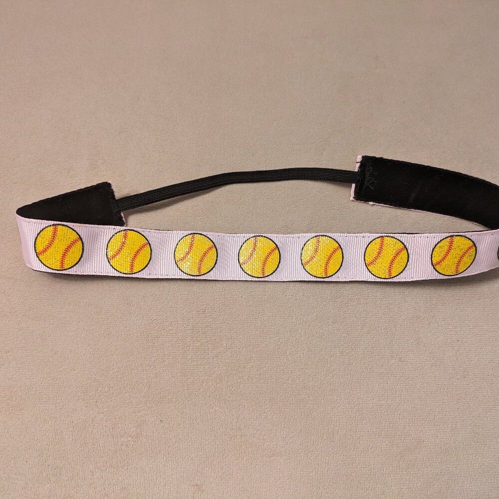Hand-Sewn Softball Headband -  No-Slip w/ Velvet Backing, Athletic Aesthetic